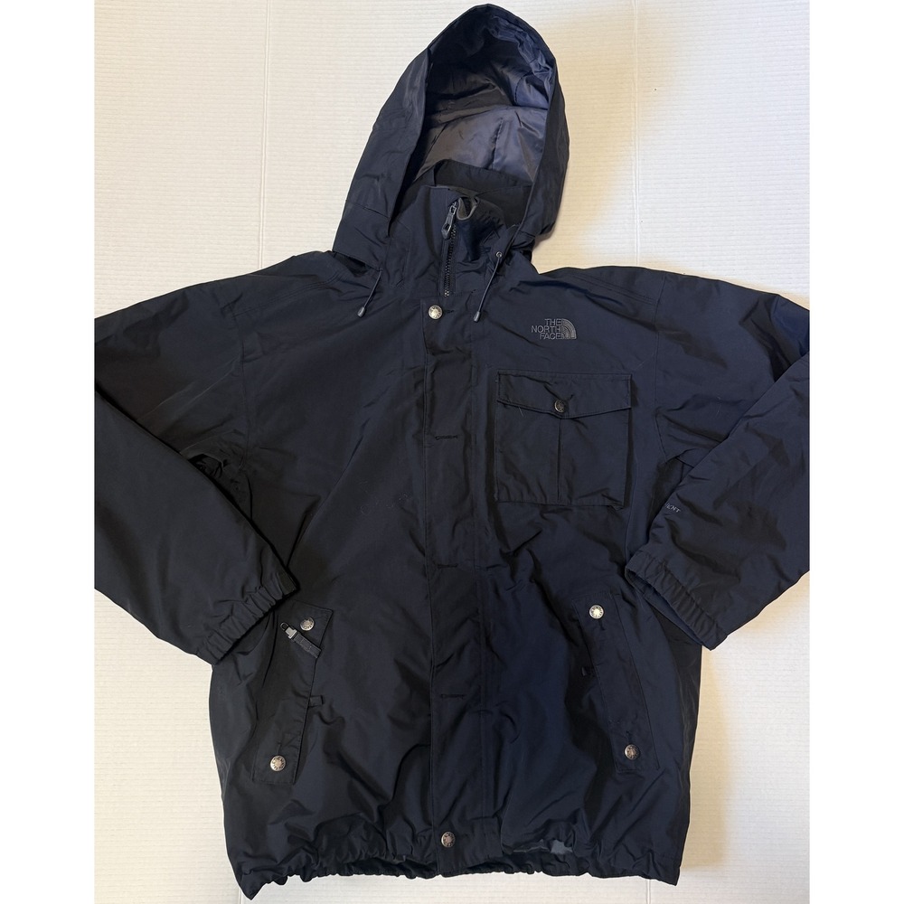 THE NORTH FACE HyVent - Men's Jacket - Black Hooded Ski Snow - X-Large XL